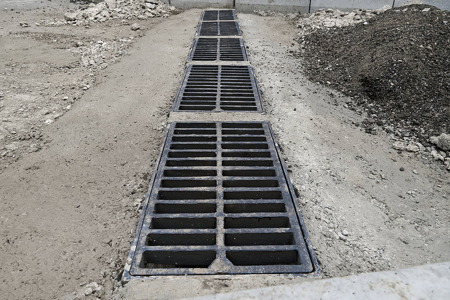 under construction of metal drainage